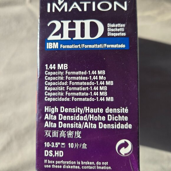 3.5'' Floppy Diskettes, IBM-Formatted, DS/HD, 10 Pack IBM Formatted 1.44MB 2HD - Picture 2 of 6